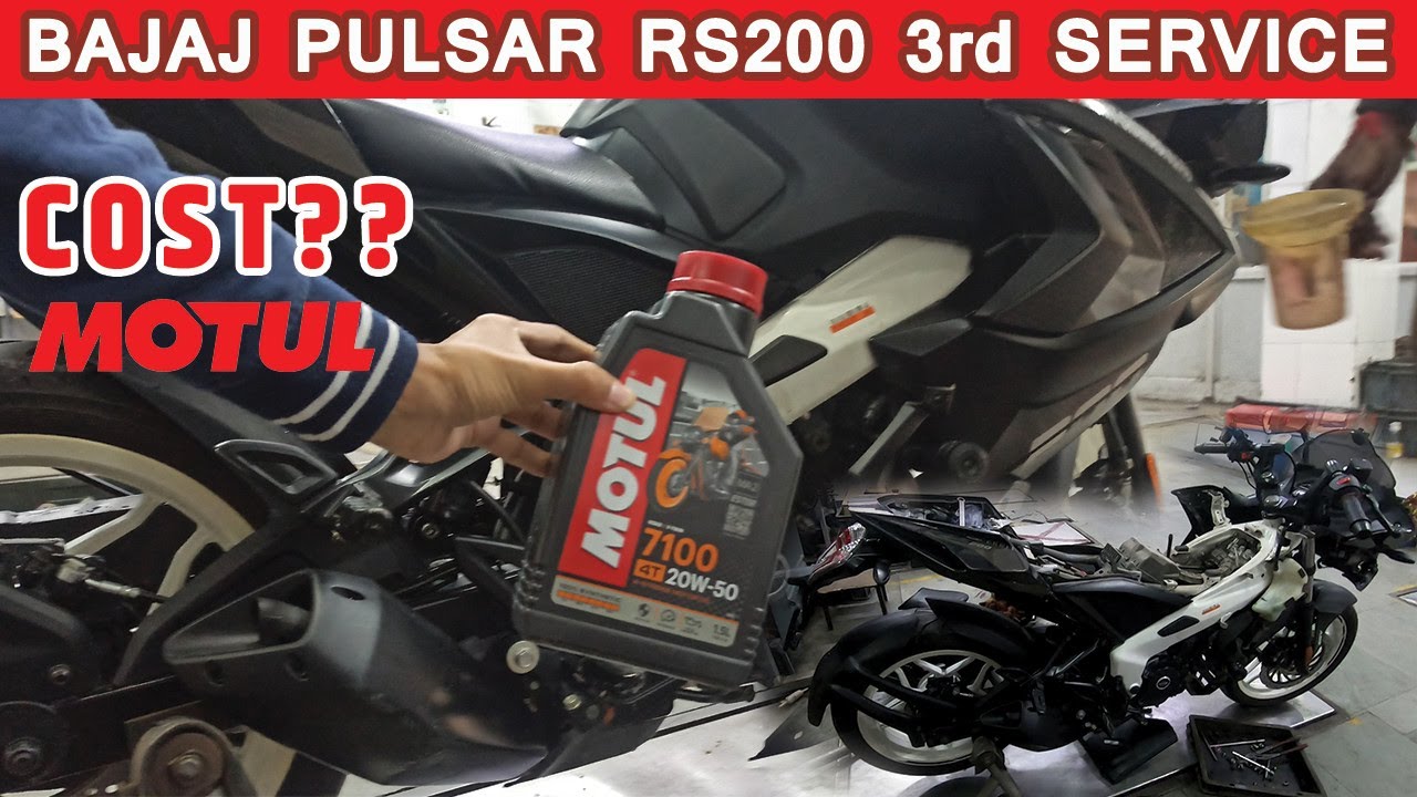 Pulsar RS 200 3rd Service Cost 👍|| Service at 5500KM 😱😱 || Best Engine oil For Pulsar Rs200 BS6🙂🏍👍