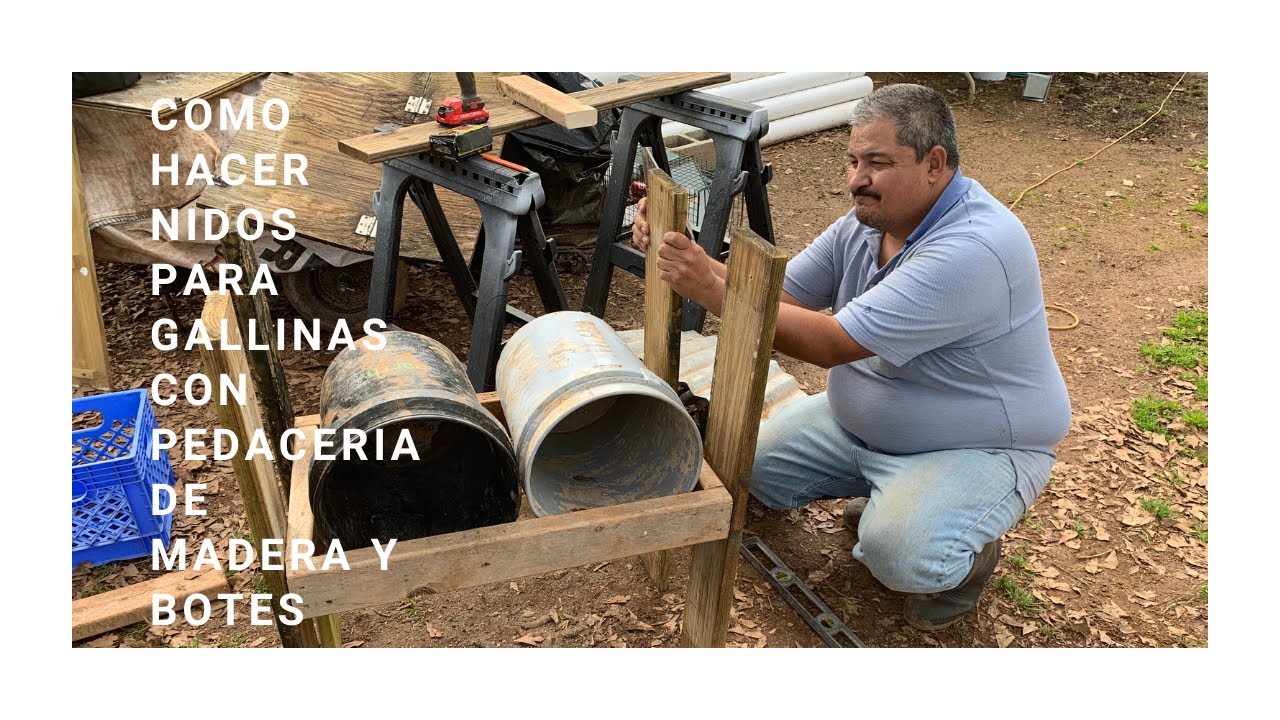 Como hacer nidos para gallinas con pedaceria y botes