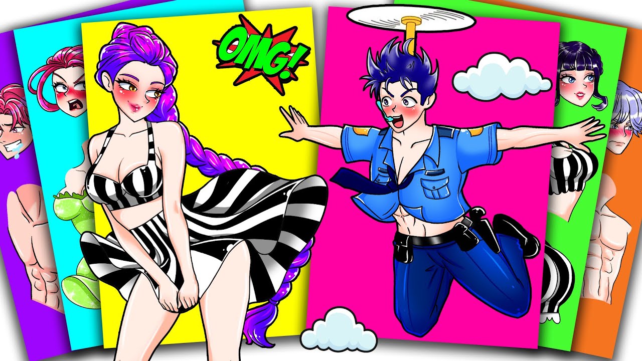 KPOP DEMON HUNTERS - HUNTRIX RUMI Triggers Love With Police JINU SAJA BOYS | Sticker Book DIY