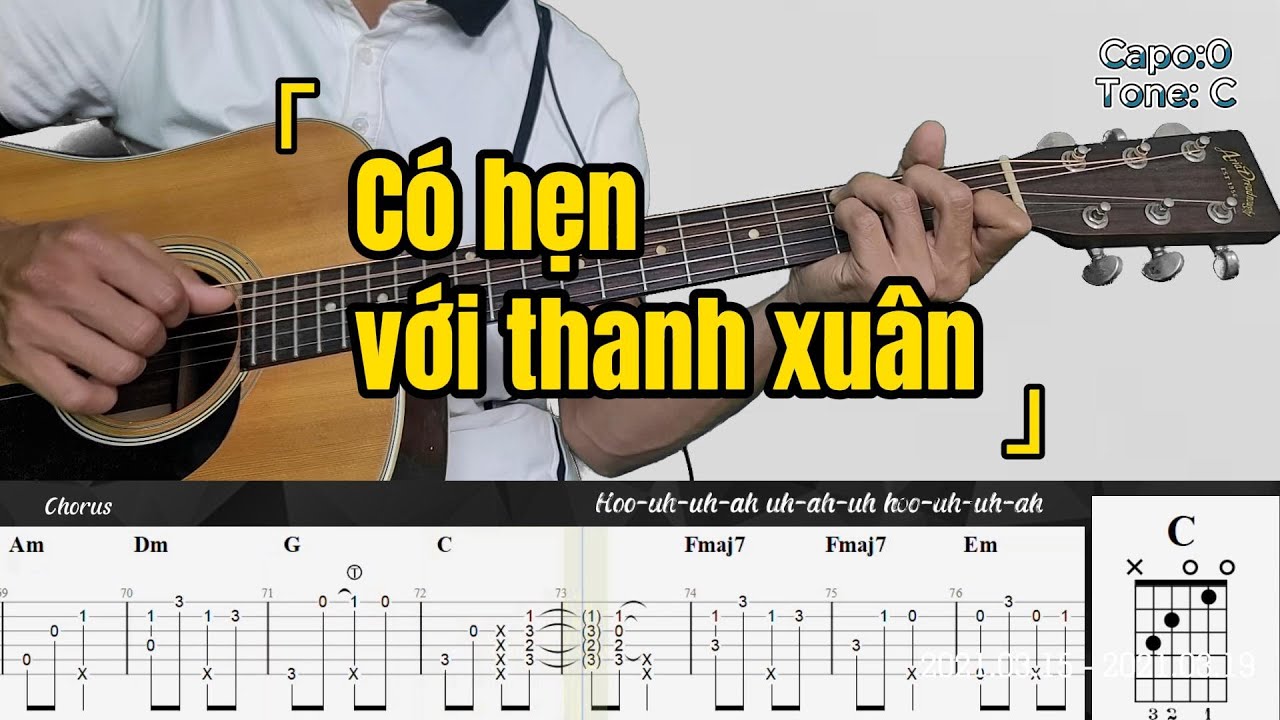 CÓ HẸN VỚI THANH XUÂN | Monstar | Fingerstyle Guitar | Tab + Lyrics + Hợp âm