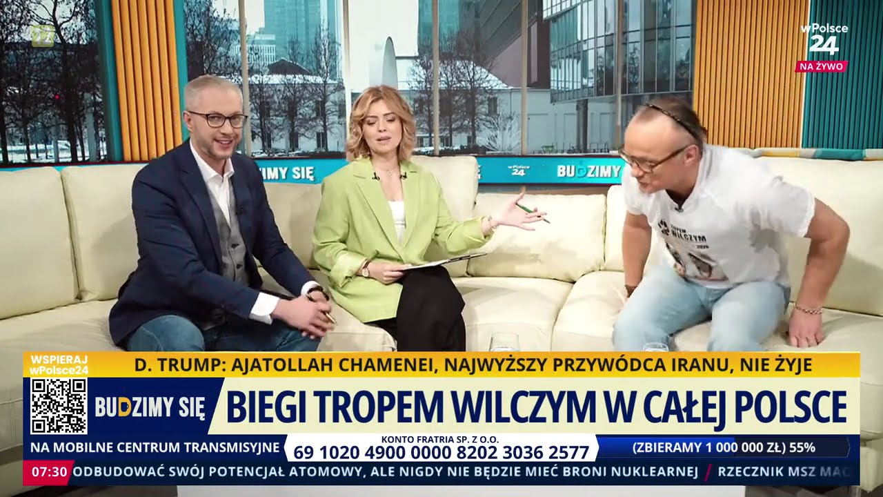 Bieg Tropem Wilczym z udziałem prezydenta Karola Nawrockiego. Robert Mączyński. Budzimy się