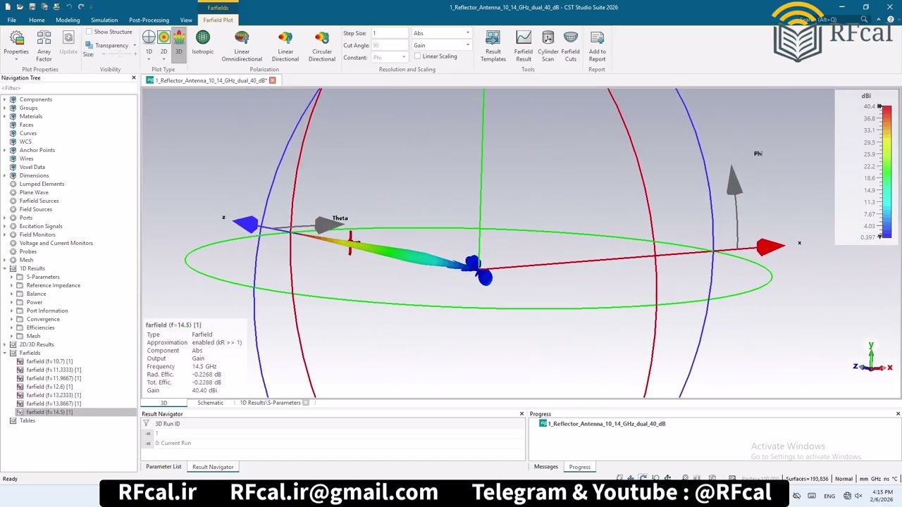 Reflector Antenna 10-14 GHz dual Gain 40 dB number1