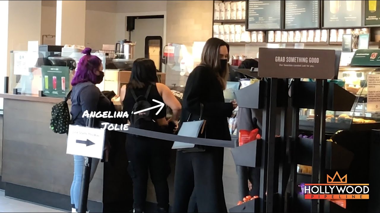 Angelina Jolie Goes Unnoticed Ordering a Vanilla Latte at Starbucks