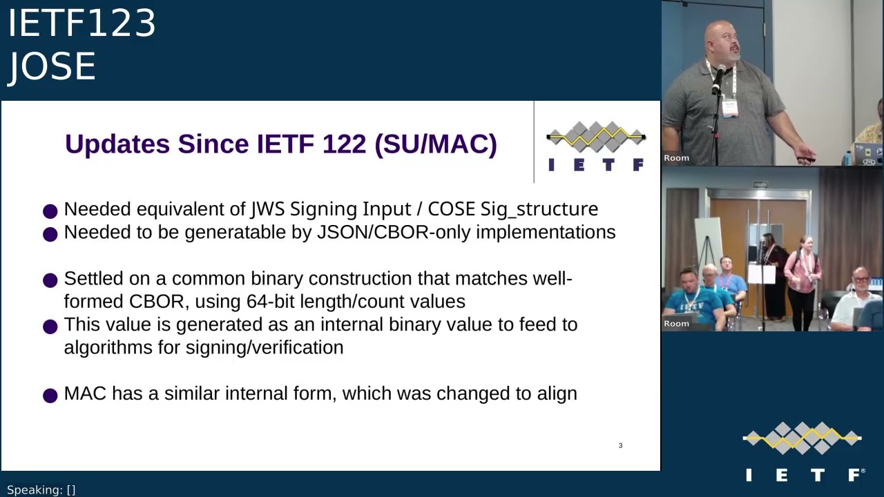 IETF 123: Javascript Object Signing and Encryption (JOSE) 2025-07-24 