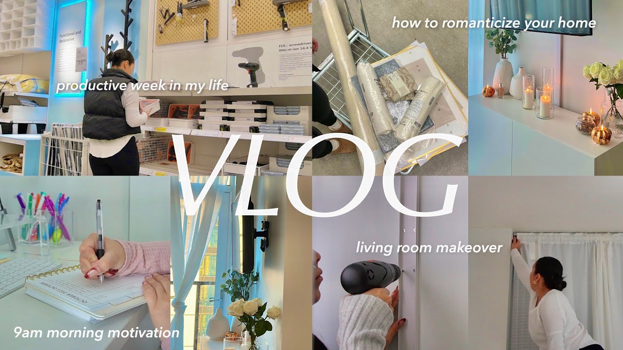 VLOG: ПРЕОБРАЖЕНИЕ ГОСТИНОЙ 🔨 Мотивация в 9 утра, продуктивная неделя, обновление квартиры *эстет...