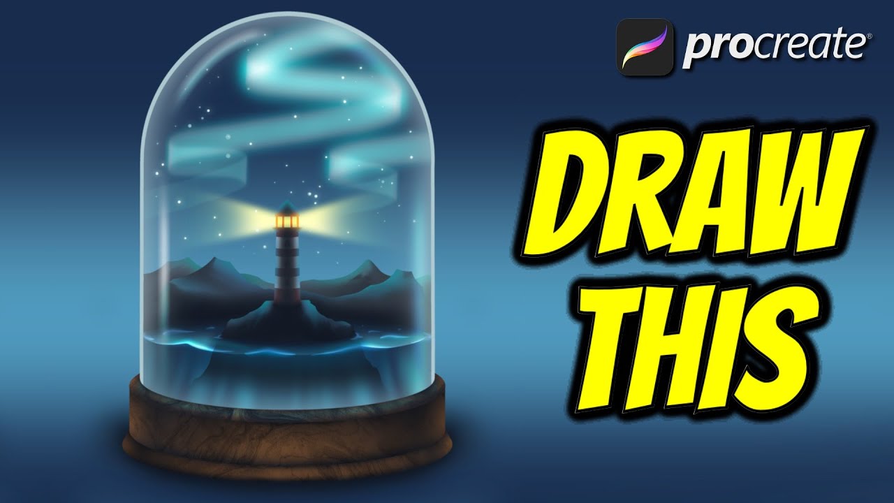 Lighthouse in a jar - Procreate tutorial #112