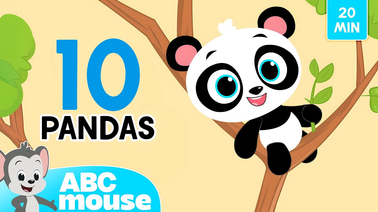 Детская песенка-счёт с милыми пандами! 🐼 | Цифры от 1 до 10 и больше веселья | ABCmouse для детей...