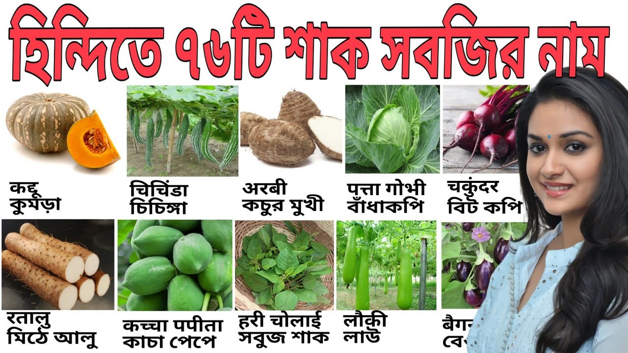 হিন্দিতে শাক সবজির সঠিক নাম|সবুজ শাক সবজির নাম হিন্দি|হিন্দিতে শাক সবজির সঠিক উচ্চারণ