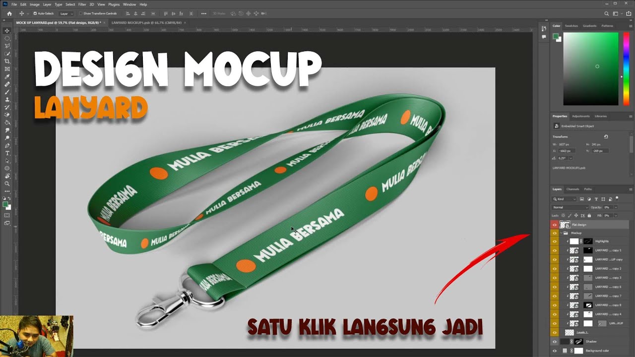 CARA DESIGN MOCKUP LANYARD - Photoshop