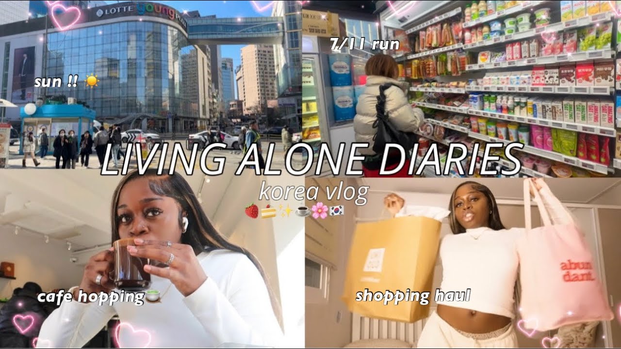 living alone in korea 🍓 | 6am Spring routine, what i Spend in 24hours, Productivity + FOOD !!