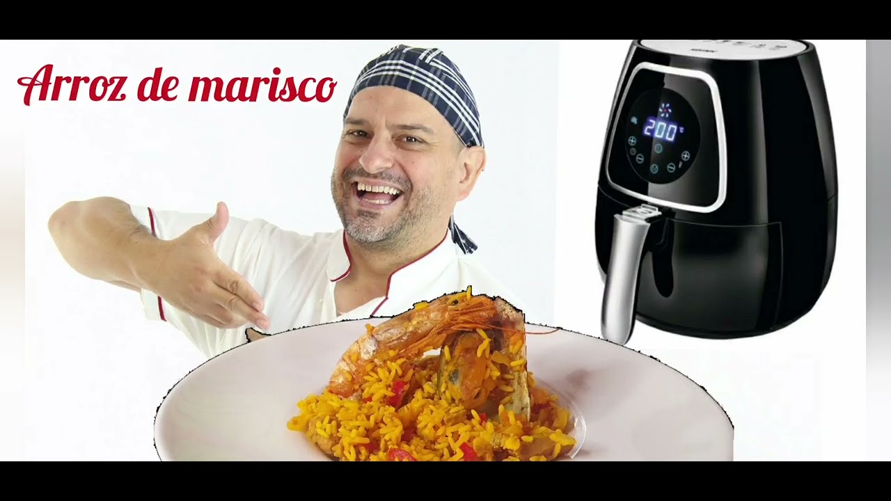 FREIDORA DE AIRE Hoy Arroz Con Mariscos, todo hecho en la freidora KOENIC. Sofrito Incluido.