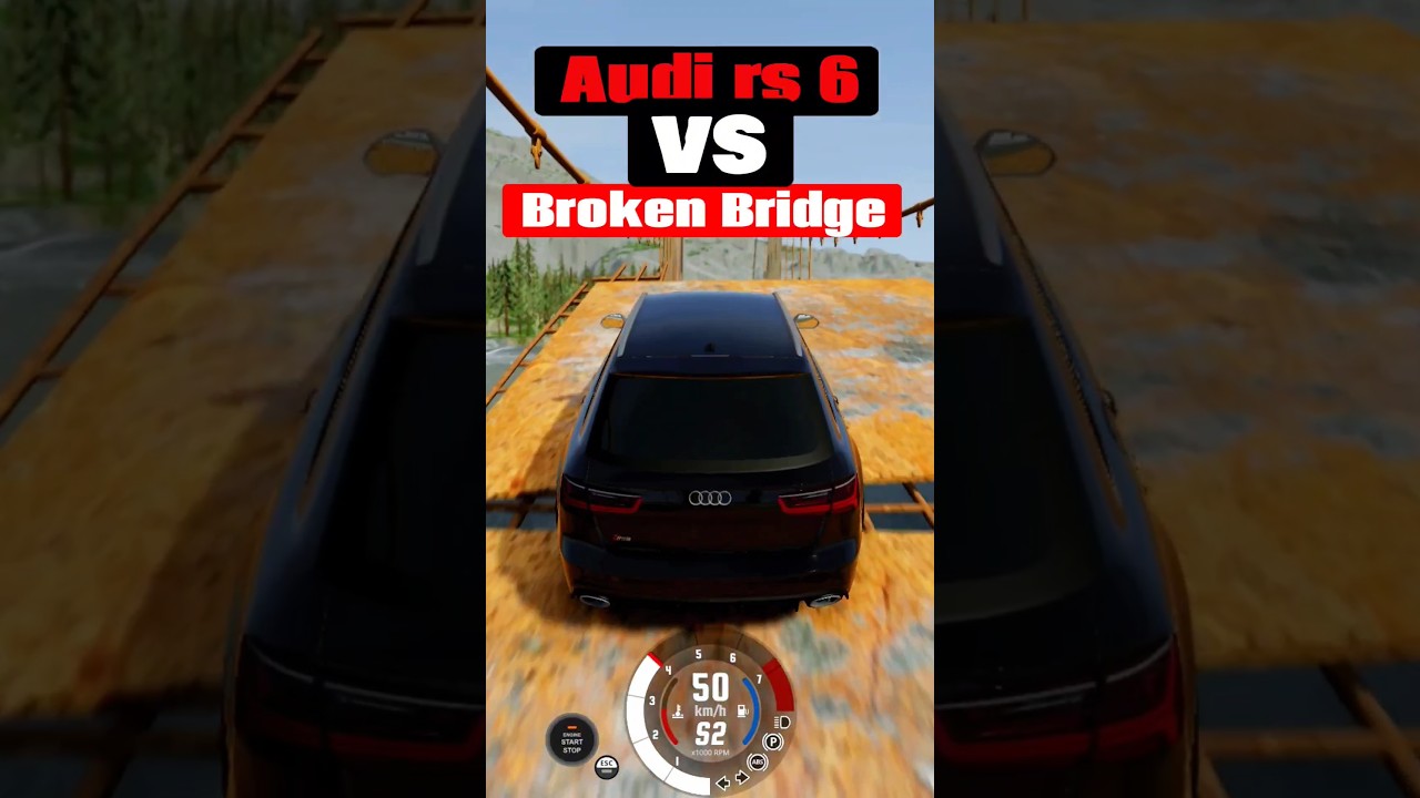 Audi RS 6 vs broken Bridge #audirs6 #audi #rs6 #flashback #wellplayed #beamng #shorts