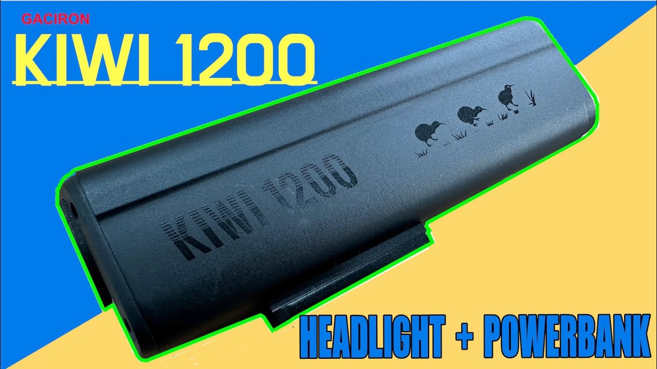 Kiwi 1200 Lumens Bike Headlight, Bluetooth, power bank feature rechargeable and waterproof.
