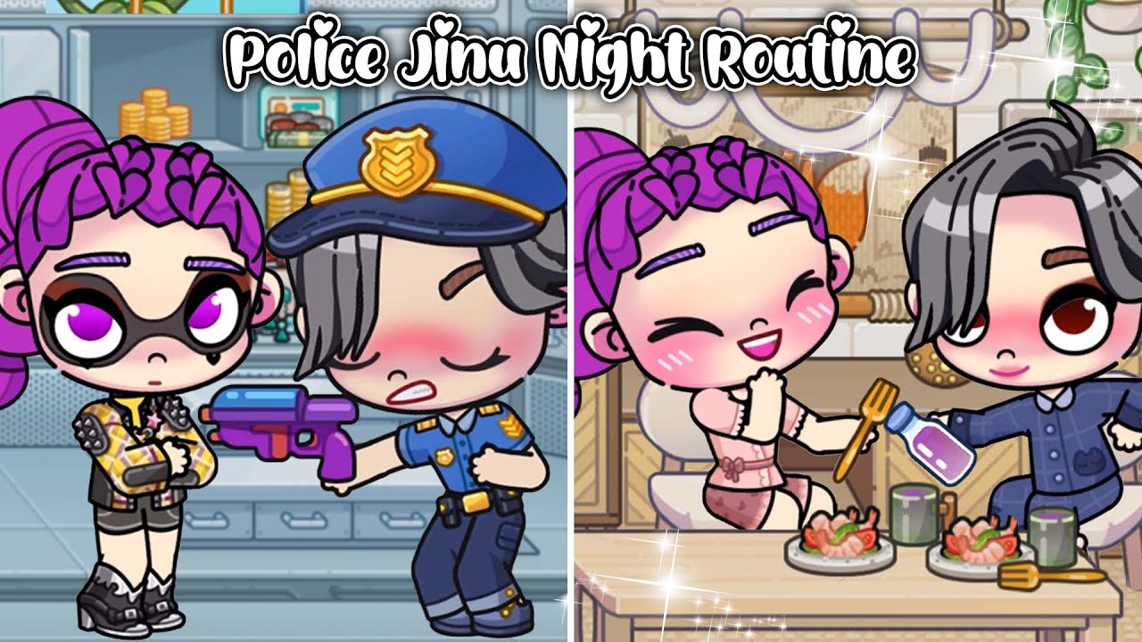 Police JINU Night Routine🩵| Avatar World | Pazu