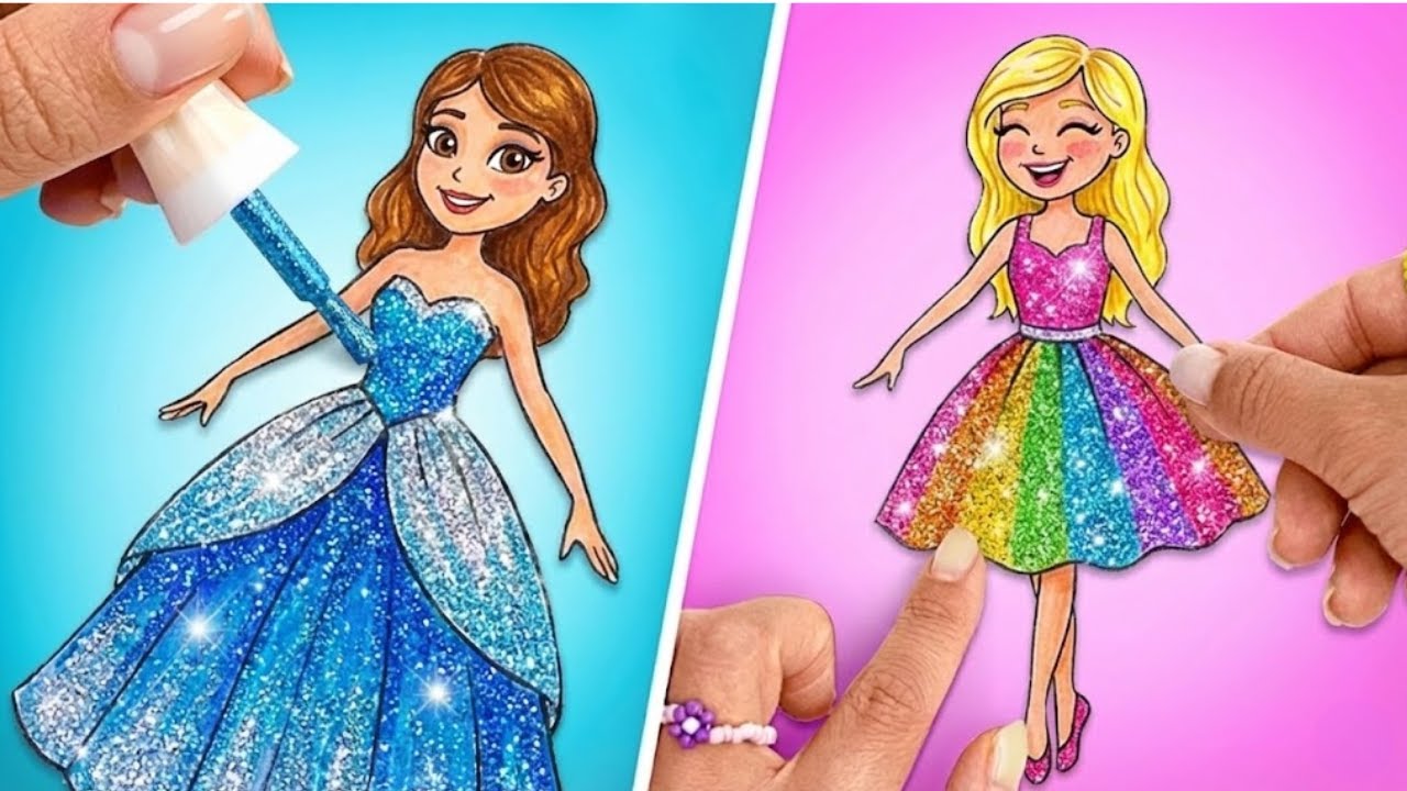 Создаём балетные и принцессные наряды для бумажных кукол ✂️👗✨