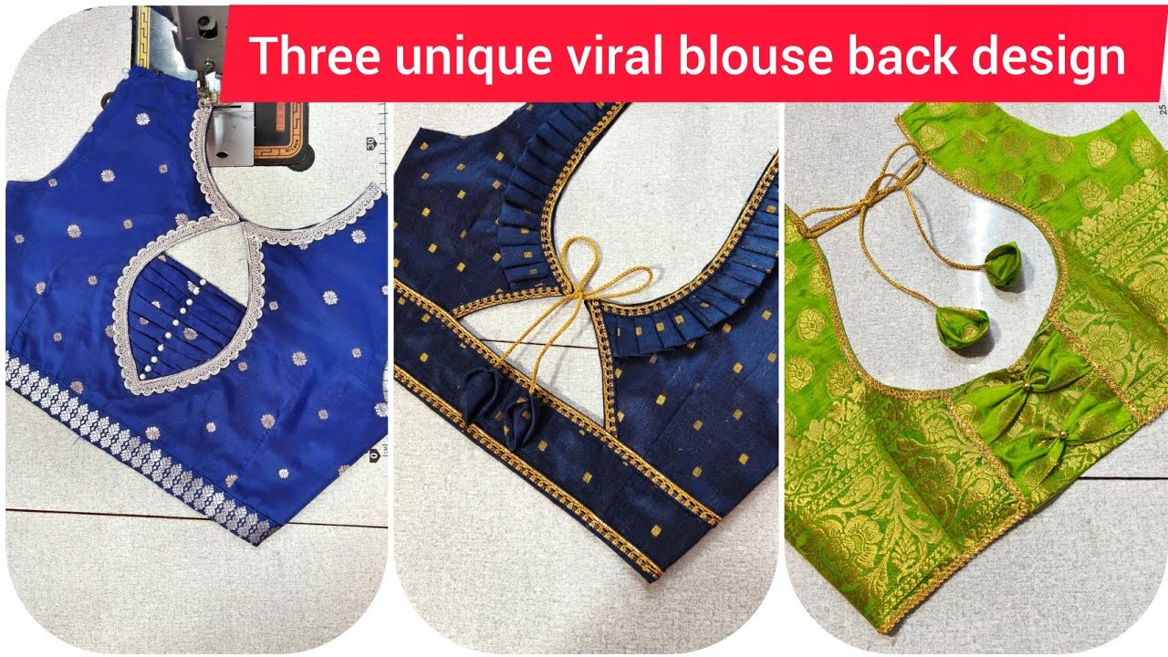 🔥🔥3 viral  blouse back neck design cutting and stitching full tutorial 