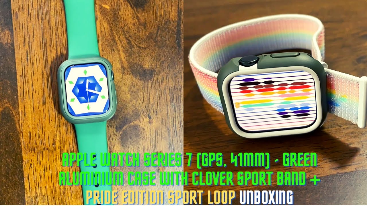 Apple Watch Series 7(41mm) Green Aluminium Case + Pride Edition Sport Loop UNBOXING 🔥🔥❤️❤️