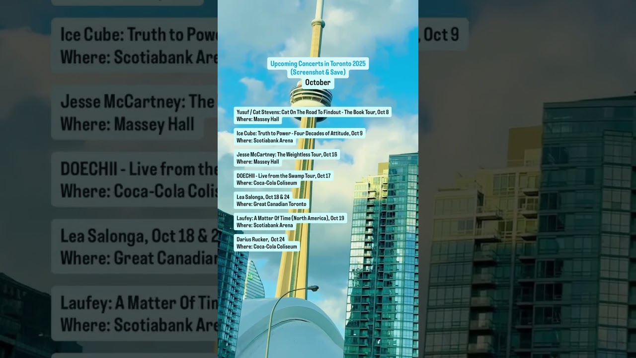 Upcoming Toronto concerts in 2025