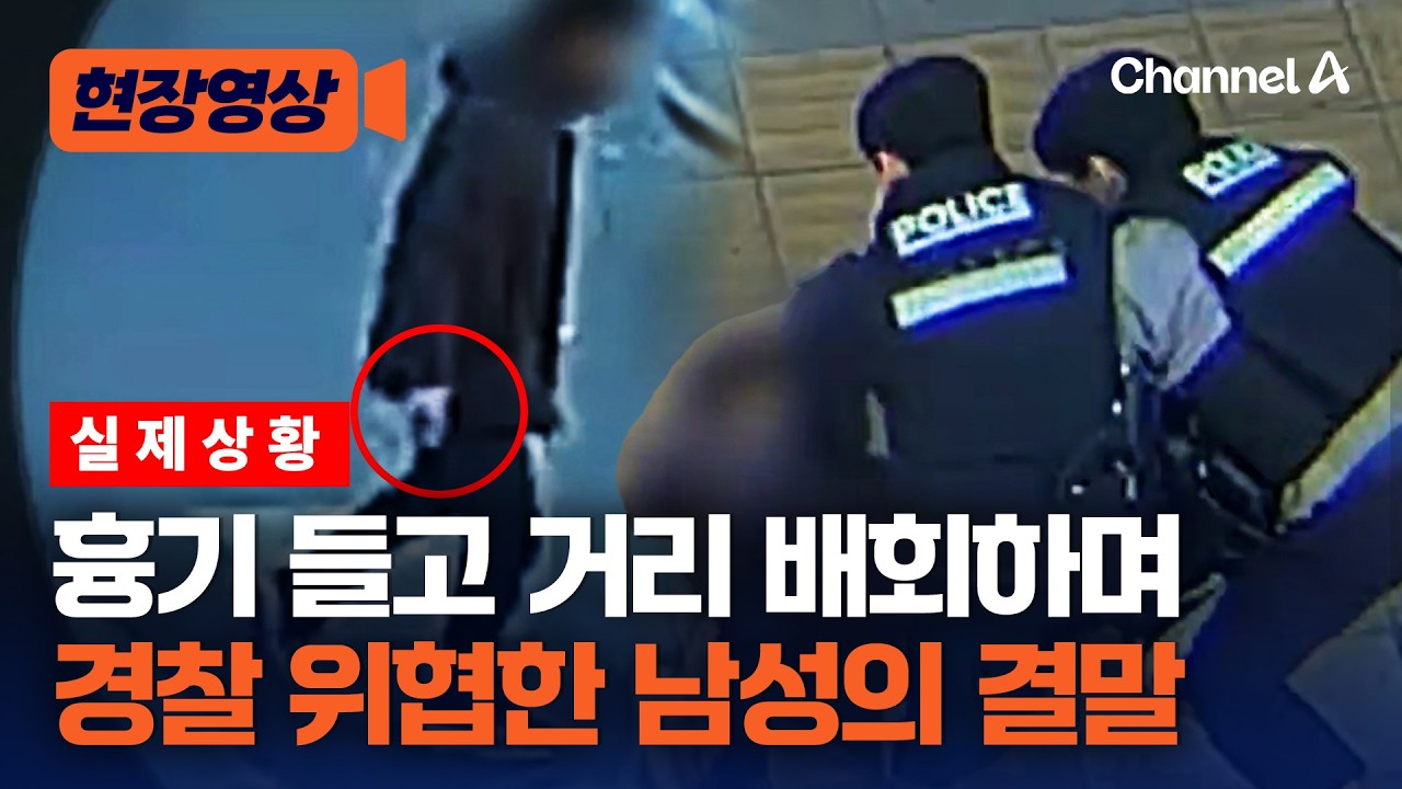 흉기 들고 거리 배회…경찰에도 흉기 던져 [현장영상] / 채널A