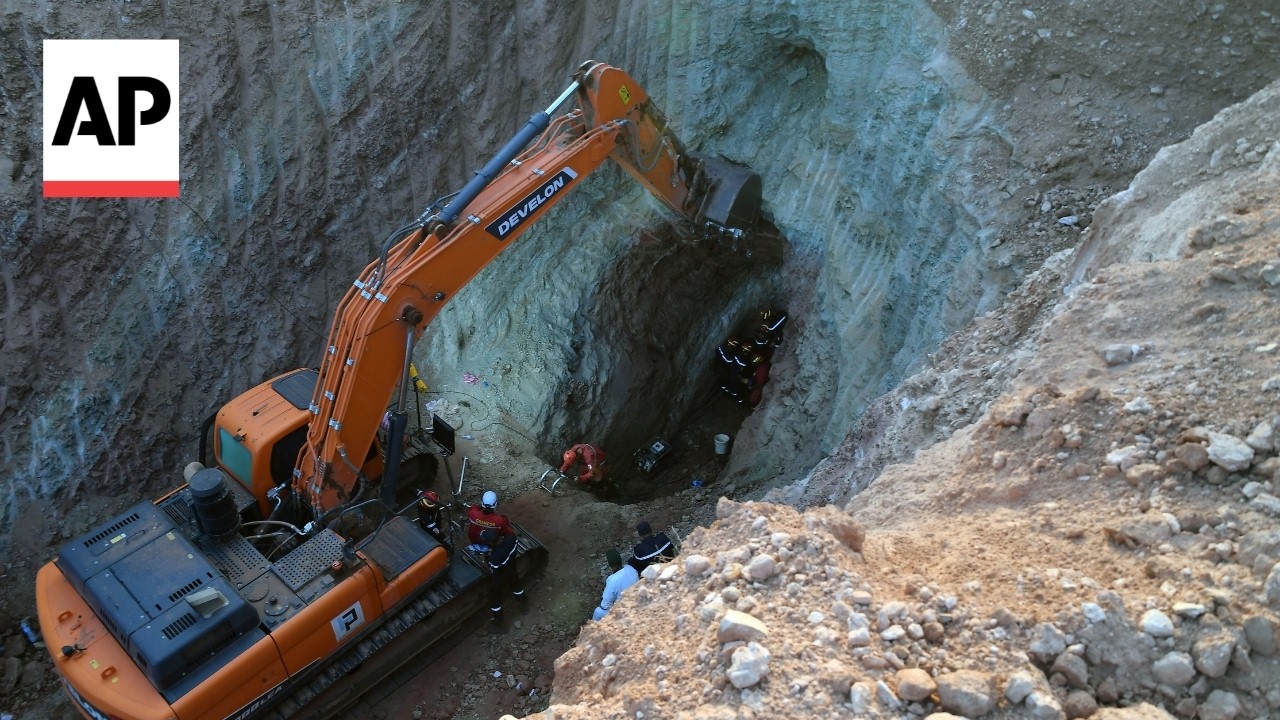 Algeria authorities attempt to rescue a 10-year-old boy trapped in a well