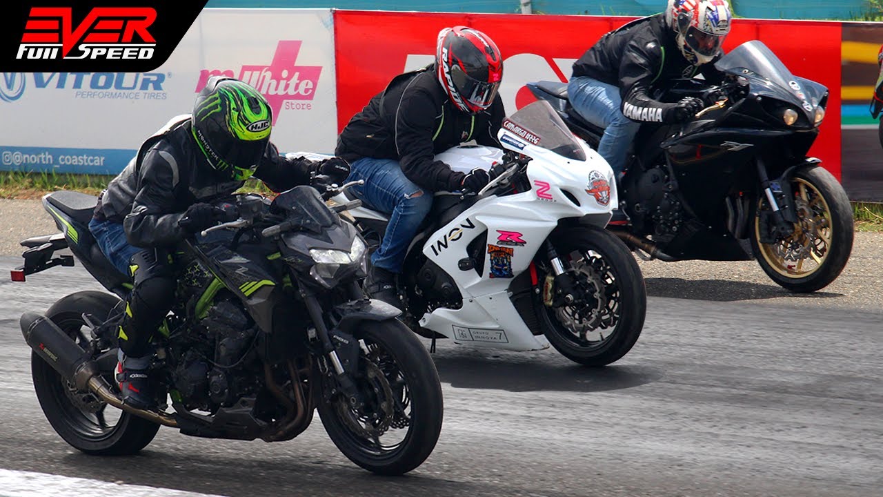 Kawasaki Z900 🆚 Suzuki GSX-R1000 🆚 Yamaha R1 🆚 GSX-R600 🔥 DRAG RACING 🔥piques Barranquilla 2022