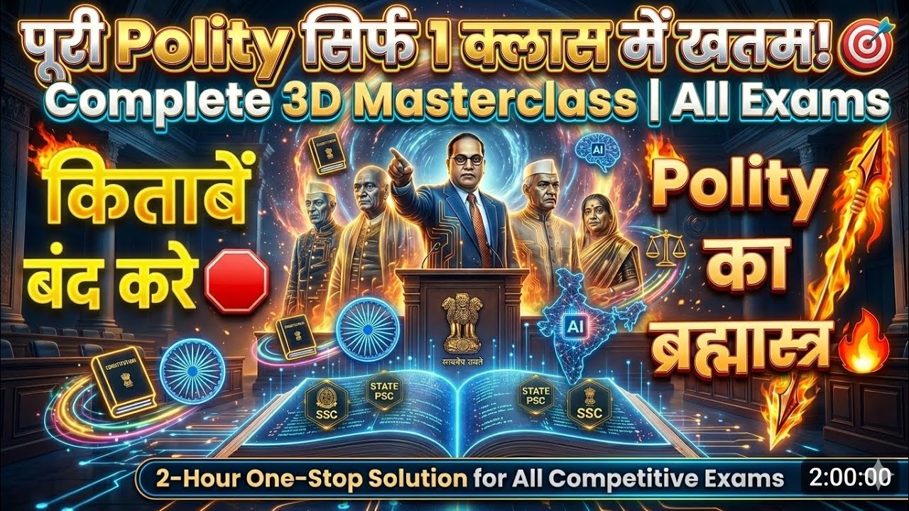 पूरी Polity सिर्फ 1 क्लास में खतम! 🎯 | Complete 3D Masterclass | All Exams