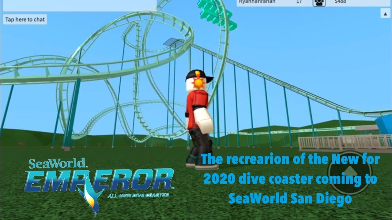 ROBLOX Theme Park Tycoon 2 Emperor Dive Coaster at SeaWorld San Diego New for 2020 Recreation HD-POV
