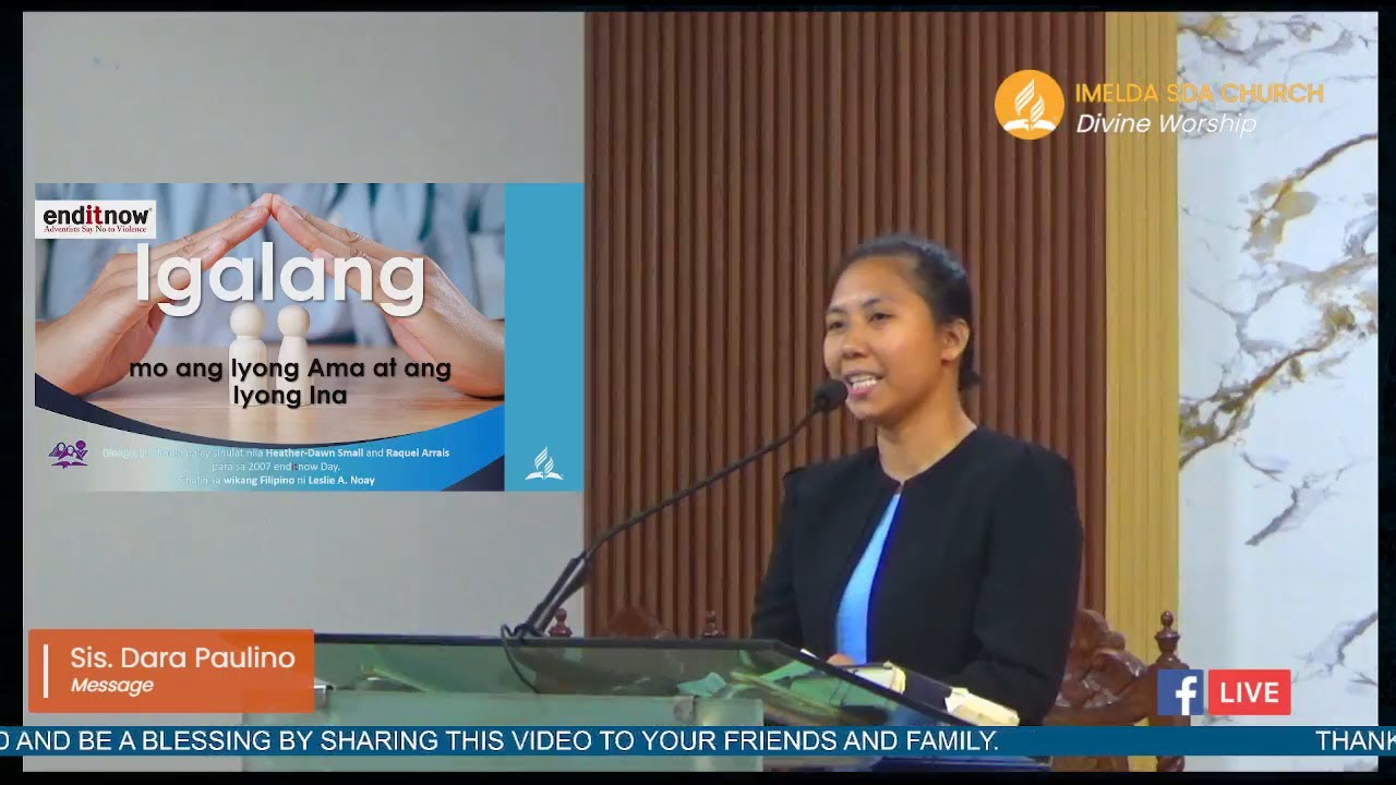 Igalang ang Magulang - Dara Paulino | Imelda SDA Church Sabbath Worship