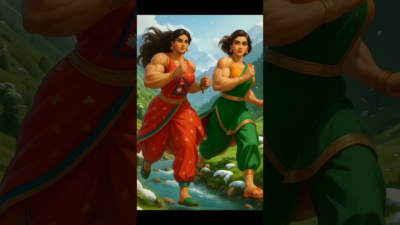 🇳🇵Nepal vs 🇮🇳India Women Running Competition #ai #nepal #india