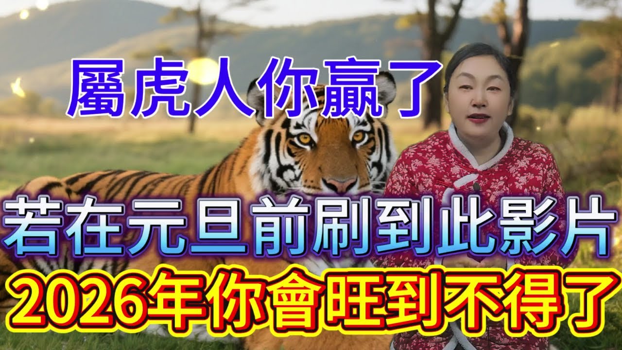 屬虎人你贏了！如果你在元旦（農曆十一月十三）前看到這個視頻，2026年你會非常旺！#運勢 #補財庫旺財氣 #財富 #生肖 #風水