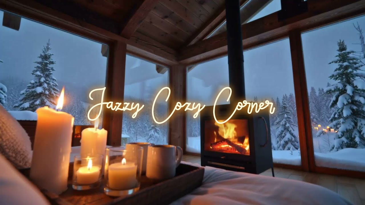 Cozy Winter Cabin in a Snowstorm 🔥❄️ | Fireplace & Candles Ambiance | 1.5 Hours Sleep & Study