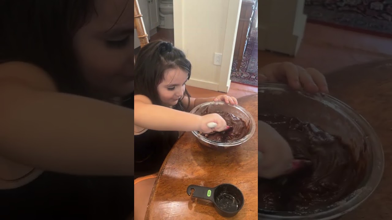 Bella putting nuts in there! #is Brownie Time