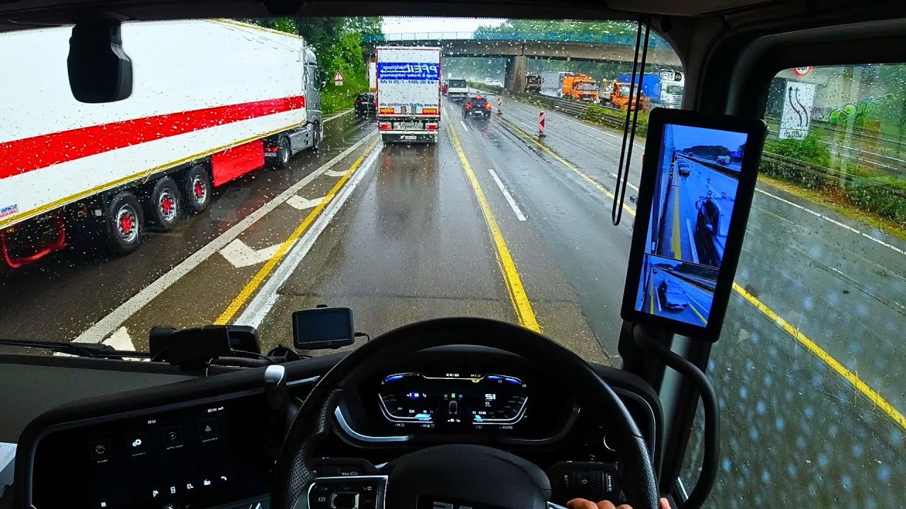 POV Nikotimer going back from Germany to Netherlands and rainy day