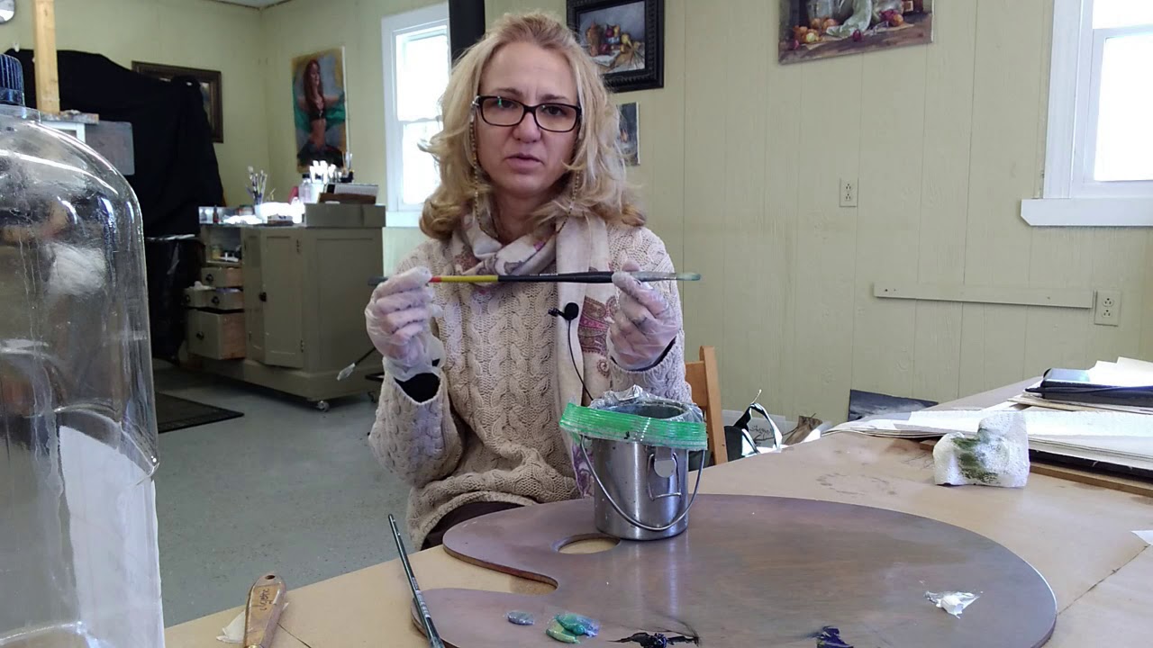 How to clean oil brushes, solvent container and palette