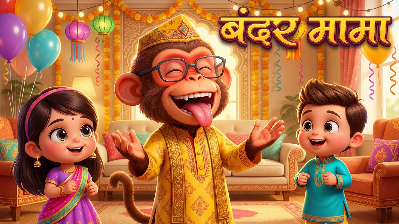 Bandar Mama Pahan Pajama | बंदर मामा पहन पजामा | Rhymes For Kids