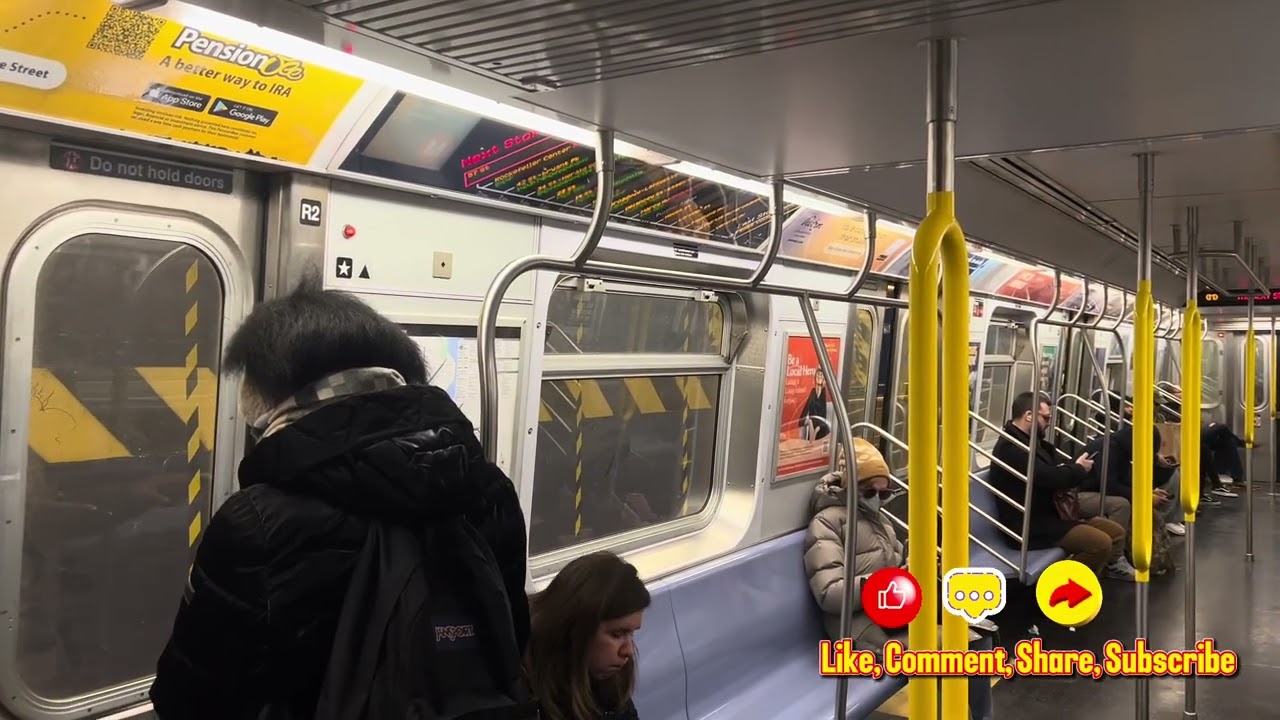 On-board on a Downtown R160A (M) train riding from 21st Street&ndash;Queensbridge to 57th Street. #nycta