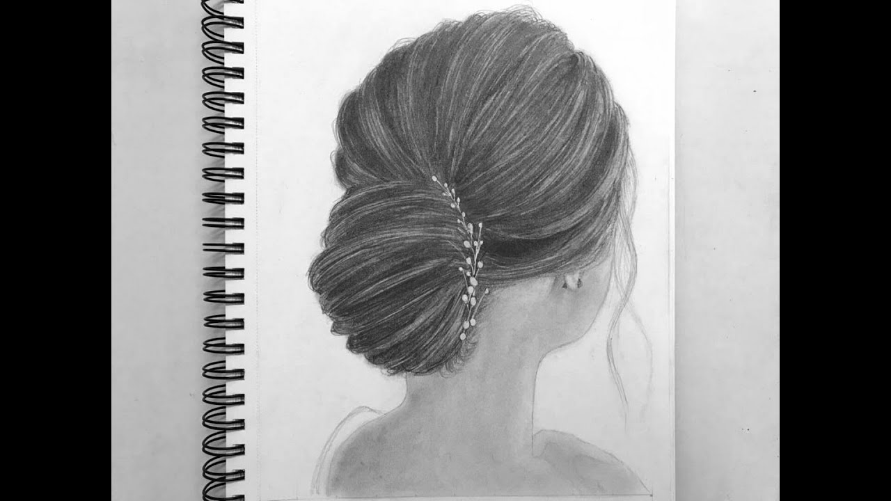 How to draw realistic Hair bun #realistichairdrawing #hairbun