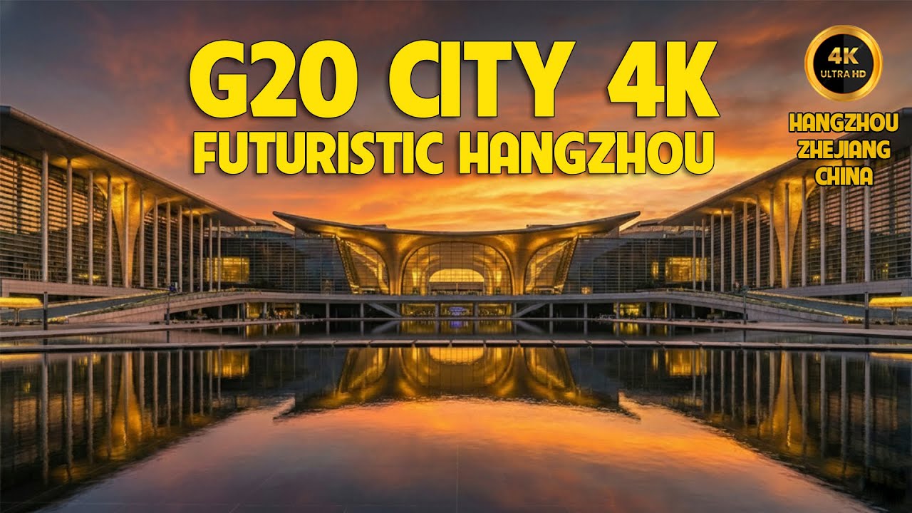 4K Walking Tour | Hangzhou G20 Summit Venue & Futuristic Qiantang Riverfront Walk | Phuc Nguyen