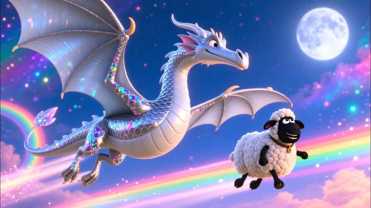 Baba Black Sheep 🐑 & Sky Dragon 🐉☁️ | Magical Adventure in the Sky ✨ | Kids Poem & Song 🎵