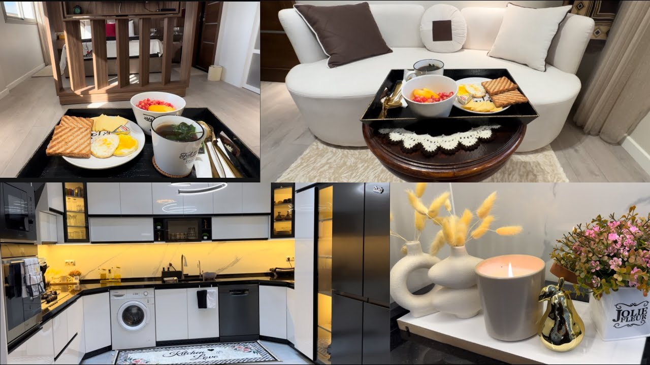 روتين صباحي تحفيزي🏠نظمت مطبخي والنتيجة رائعة💕