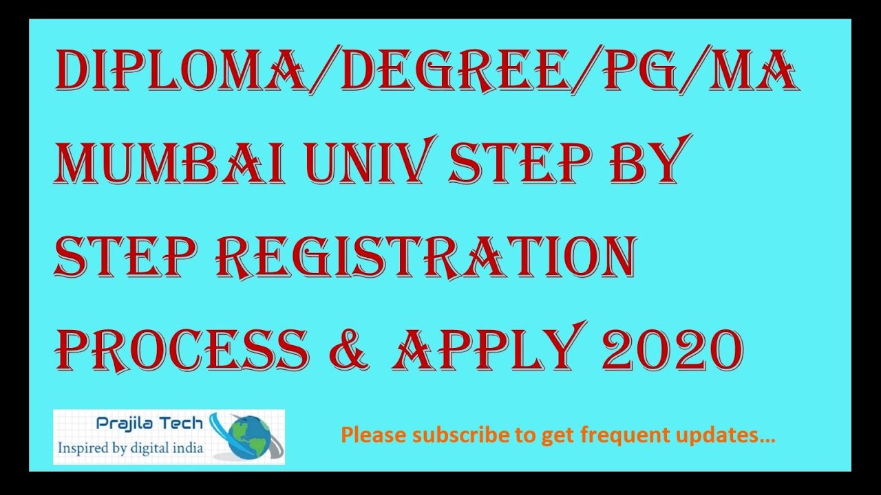 Mumbai University Pre Admission Online Registration | Applying For All Courses 2020.