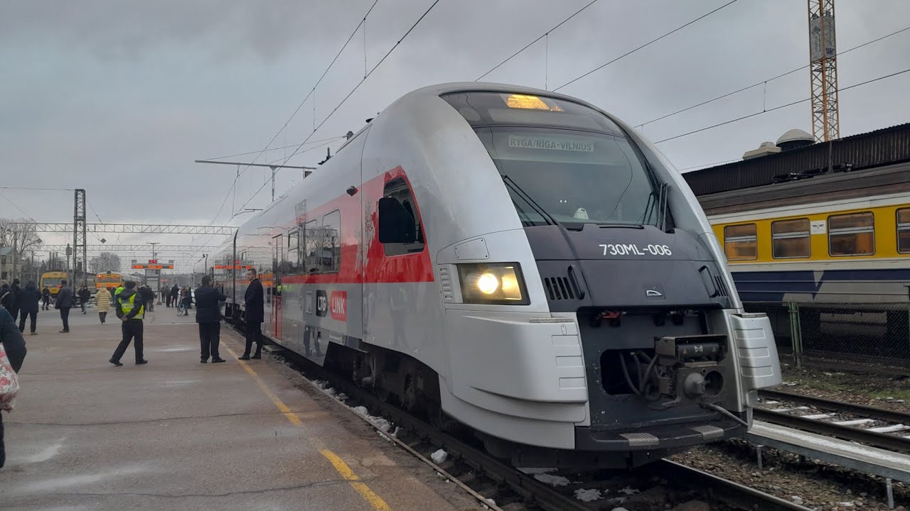 First Riga - Vilnius Train At Riga Central Station!