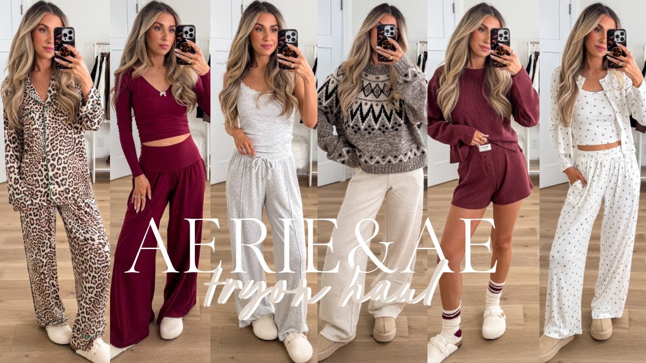 Примерка Aerie & AE | Праздничные пижамы и домашняя одежда