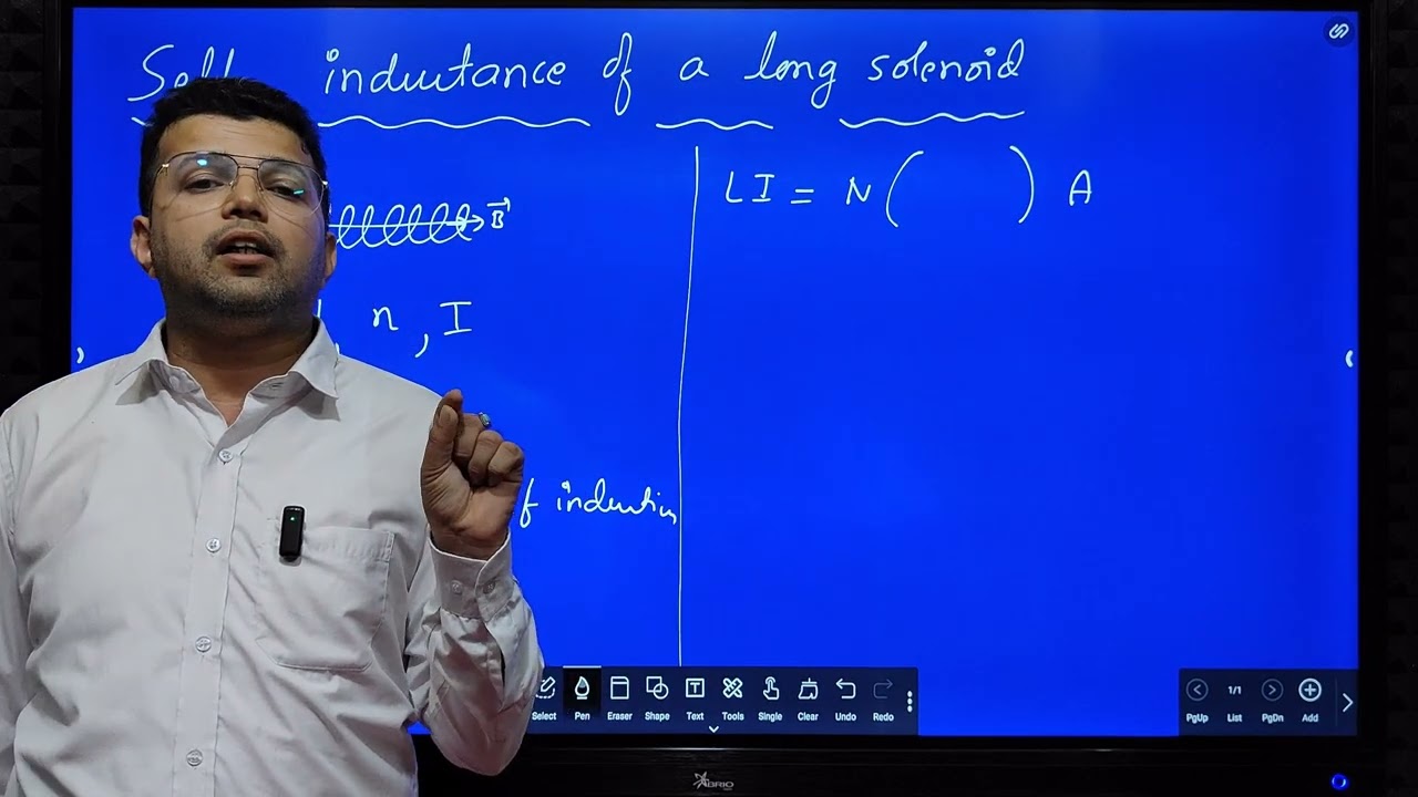 Self inductance of a long solenoid - class 12 physics