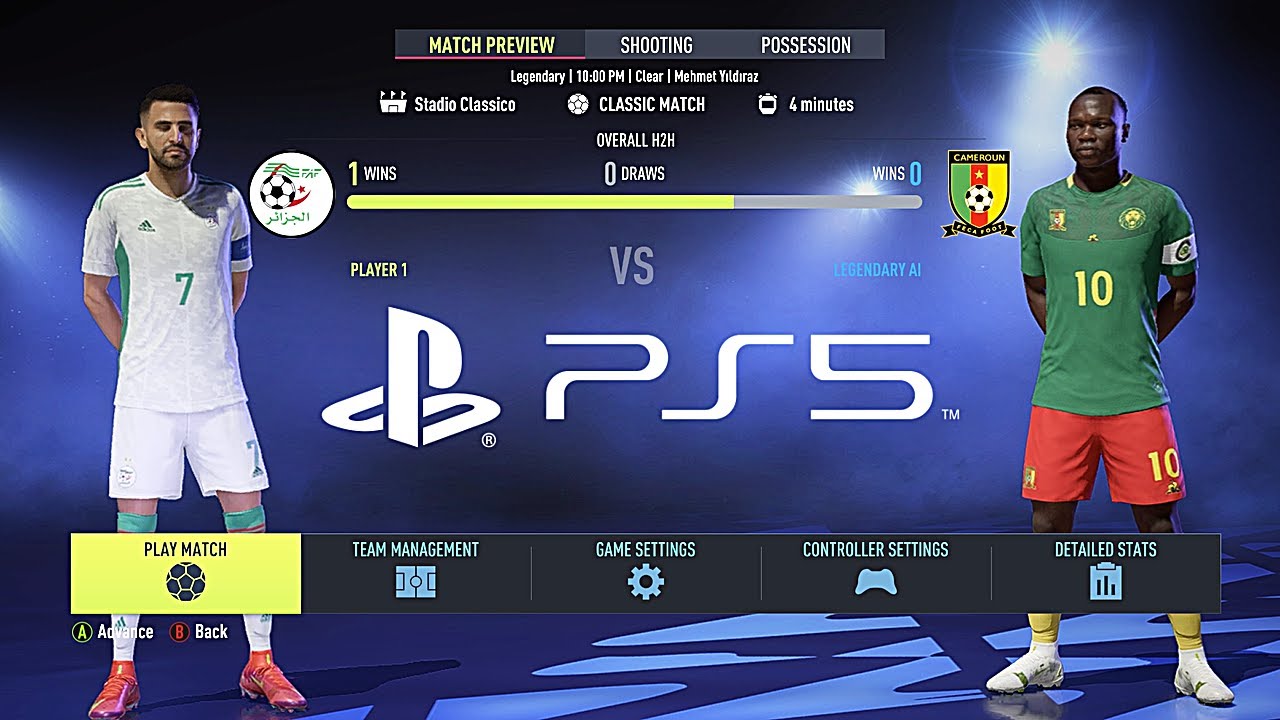 ALGÉRIE vs CAMEROUN // FIFA 22 PS5 Gameplay Ultimate PC MOD