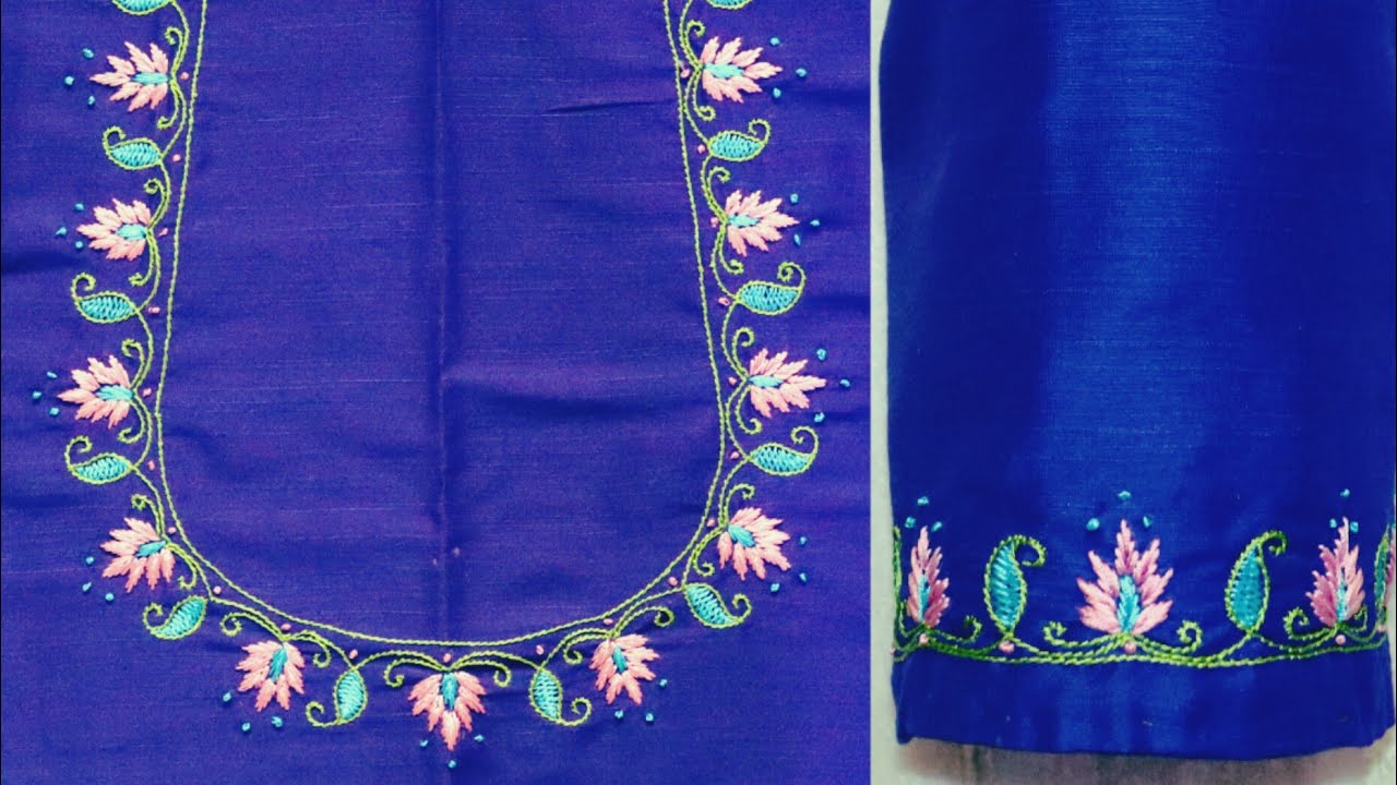 Beautiful hand embroidery on blouse | How to transfer the design on fabric | detailed tutorial