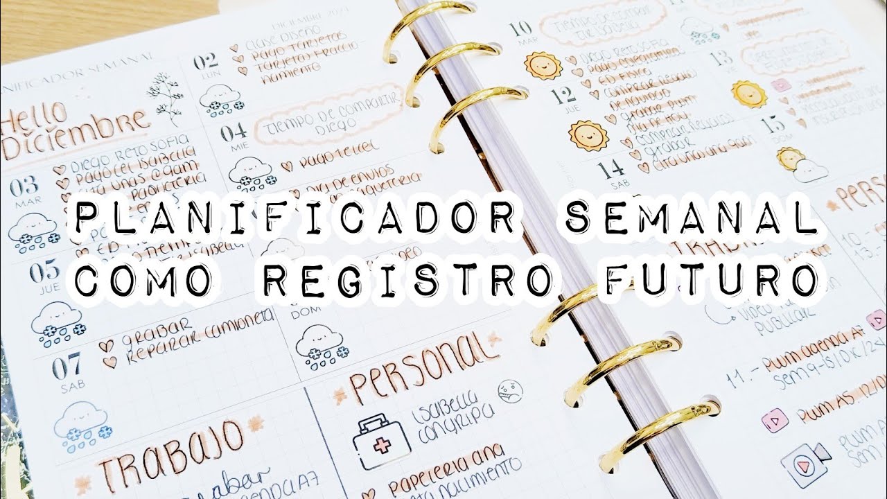 Planificador  Semanal 2025 como un Registro Futuro | Planner
