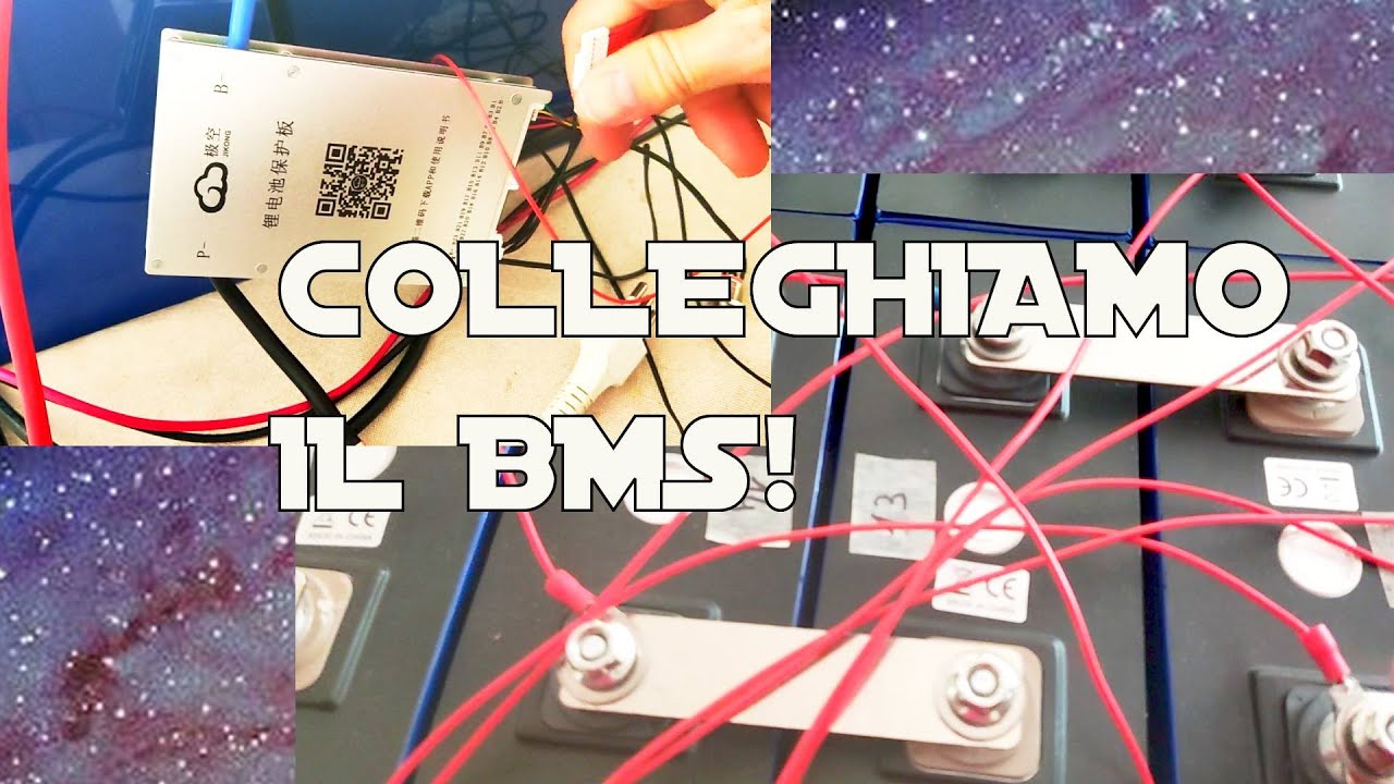 Collegamento di un BMS JK su un pacco batterie LiFePo4, test applicazione, carica e scarica