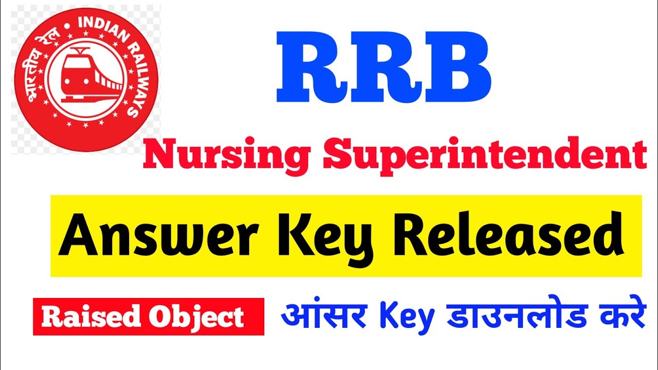 RRB Nursing Superintendent Answer Key 2026 / Download Now / Questions Response #rrb #railway