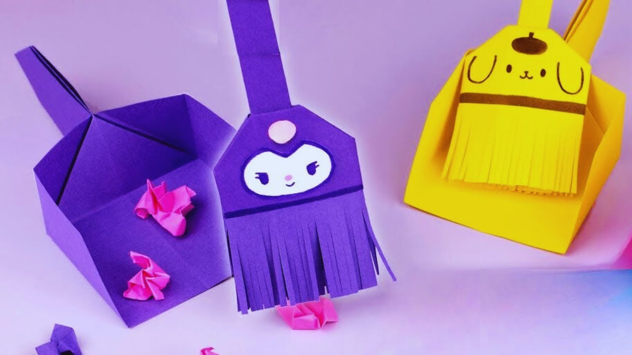 DIY Mini Paper Broom and Dustpan 2025/ Easy Origami Paper Craft for School/  Paper Craft